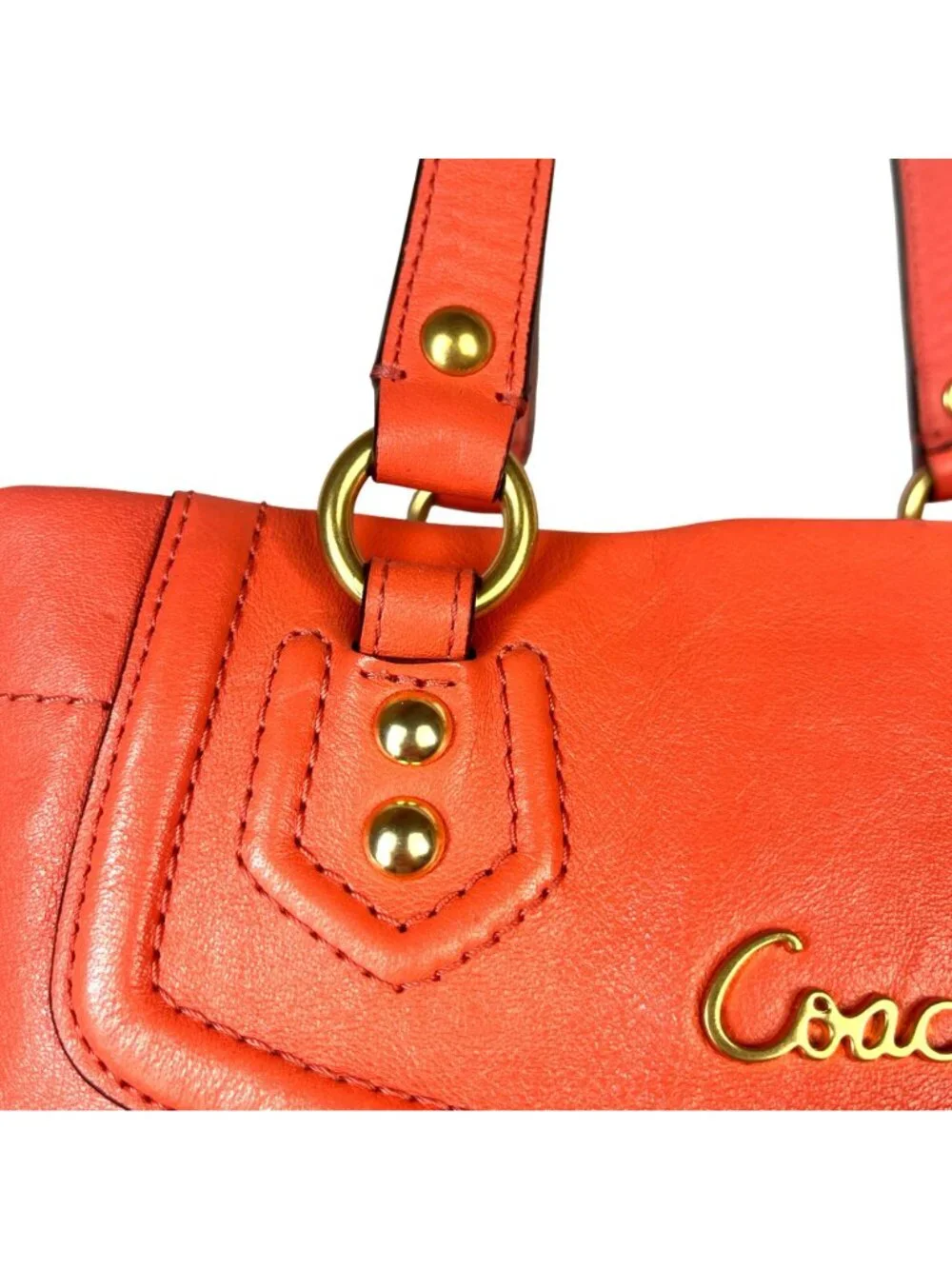 Coach 2013 Salmon Leather Ashley Carryall Shoulder Bag Purse C1375 - F19243
